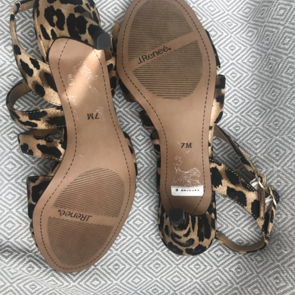 J. Renee' Animal print fabric double strap High Sandal - Picture 6 of 6
